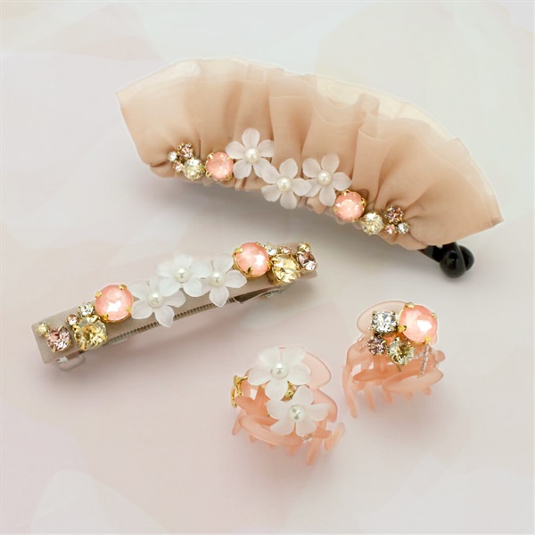 SALE40%OFF フローラルドルチェ バレッタ(ライトピンク