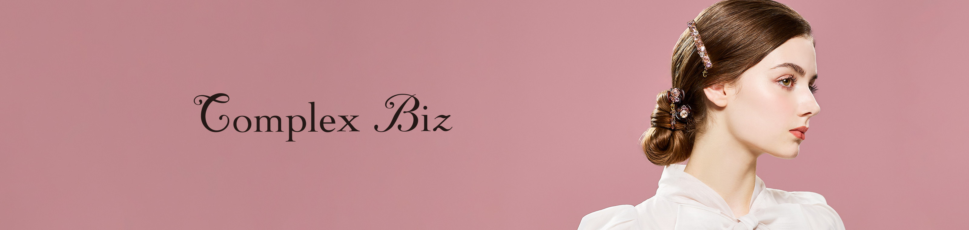 Complex Biz クリスタルクラッシュバレッタ(ベージュ) 販路限定 クリスタル メッシュレイヤー バレッタ | Complex Biz
