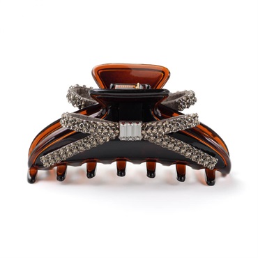 クリスタルメッシュパヴェ バンスクリップ(グレージュ)