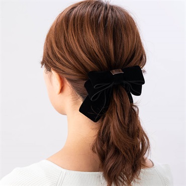 SALE40%OFF 【Web限定】クラッシーリボン バナナクリップ(ブラック)