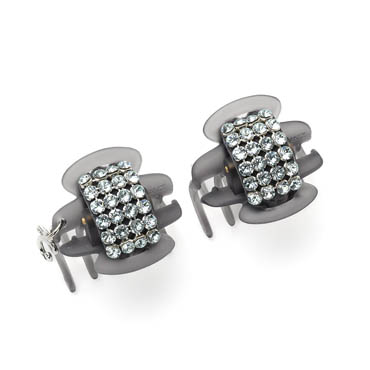 ダブルクリスタルメッシュ ホイップクリップ2個セット(アイスブルー)