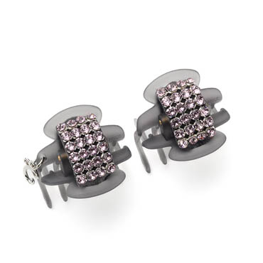 ダブルクリスタルメッシュ ホイップクリップ2個セット(ペールパープル)