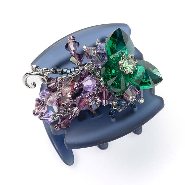 4/24発売 ファンフラワー「藤」 デザートクリップ 中(パープル)