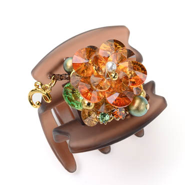 ファンフラワー「マリーゴールド」 デザートクリップ 中(オレンジ)