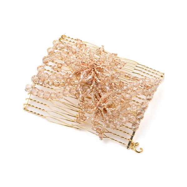 フローラルアイスフラワー グラスコーム(ベージュミックス)