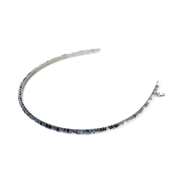 カットビーズグラデーション ヘアバンド(ブルー)