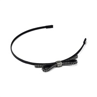 クリスタルメッシュパヴェリボン ヘアバンド(ブラック)