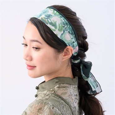 SALE50%OFF ソワレブランシュ スカーフヘアバンド(グリーンミックス)