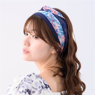 SALE50%OFF ソワレブランシュ スカーフヘアバンド(ブルーミックス)
