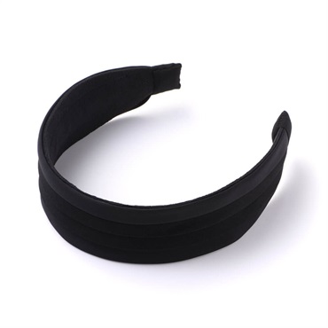 SALE50%OFF プレーンリボンプリーツ フレキシフィットヘアバンド(ブラック)