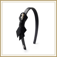 クチュールレザーパール フレキシフィットヘアバンド(ブラック)