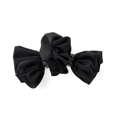 ラフィネリボン バレッタ(ブラック)