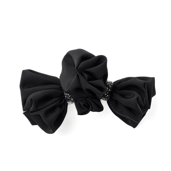 ラフィネリボン バレッタ(ブラック)