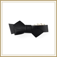 クチュールレザーパール バレッタ(ブラック)