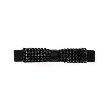 クリスタルメッシュリボン バレッタ(ブラック)