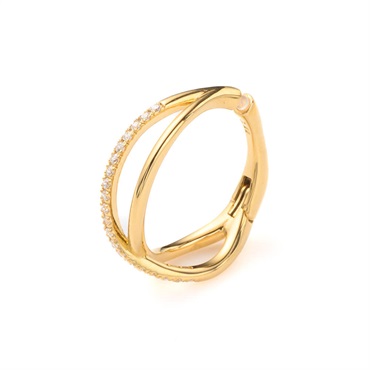 Elaborate クロスラインストーン 3wayイヤカフ(ゴールドカラー)