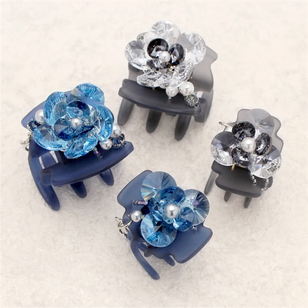 【新品未使用】コンプレックスビズ フローラルパール デザートクリップ 販路限定】フローラルパール デザートクリップ 中(ライトブルー