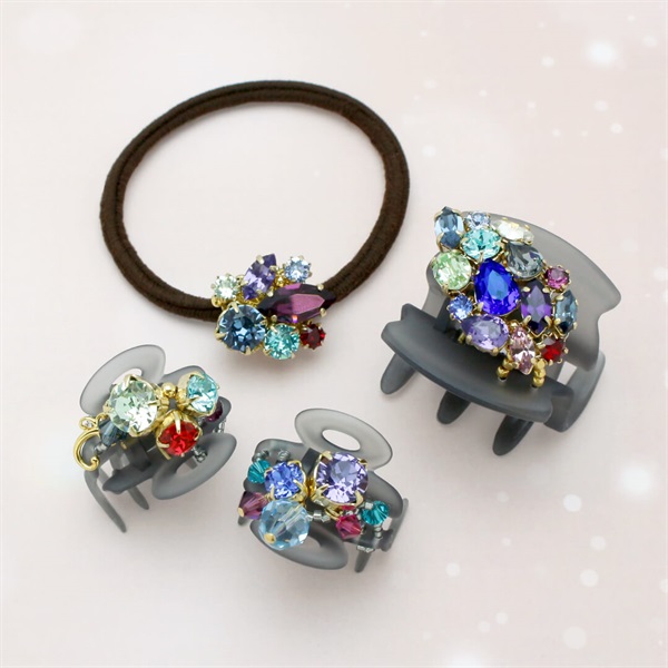 販路限定】クリスタルビジュー デザートクリップ 中(マルチカラー