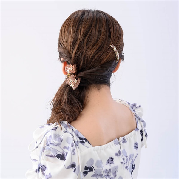販路限定】フローラルパール デザートクリップ 中(ピンク