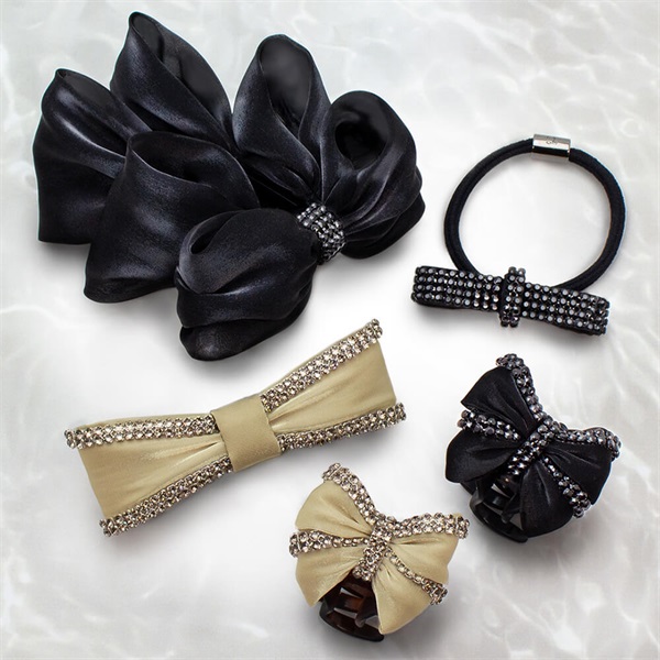 コンプレックスビズ クリスタルメッシュ ポニー ブラック