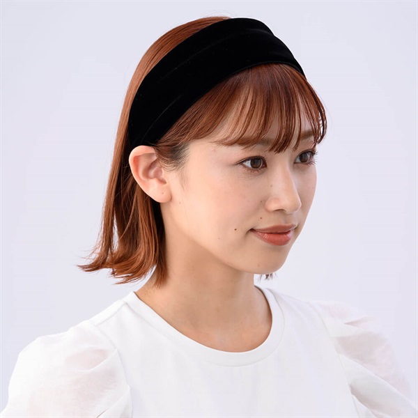 ベーシックベルベット フレキシフィットヘアバンド(ブラック